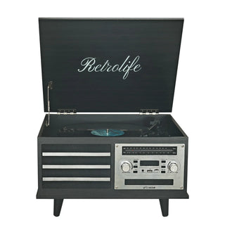 8-in-1 Vinyl Record Player with Built-in Speakers & CD Player RT15 - Retrolife Official Store