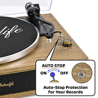 High-Quality Bluetooth Record Player with Built-in HiFi Speakers & ATN-3600L Cartridge R517 - Retrolife Official Store