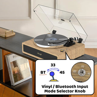 High-Quality Bluetooth Record Player with Built-in HiFi Speakers & ATN-3600L Cartridge R517 - Retrolife Official Store