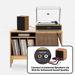 High-Quality Bluetooth Record Player with Built-in HiFi Speakers & ATN-3600L Cartridge R517 - Retrolife Official Store