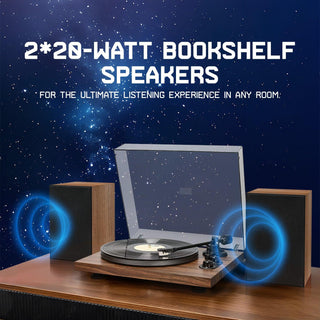 Bluetooth In&Out Record Player HiFi System with Upgraded Quality Speakers UD006 - Retrolife Official Store