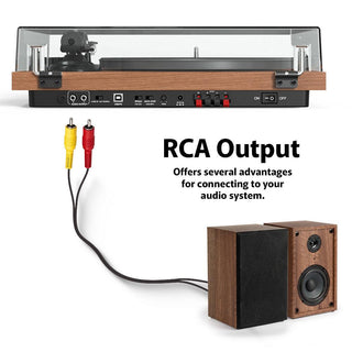 Bluetooth In&Out Record Player HiFi System with Upgraded Quality Speakers UD006 - Retrolife Official Store