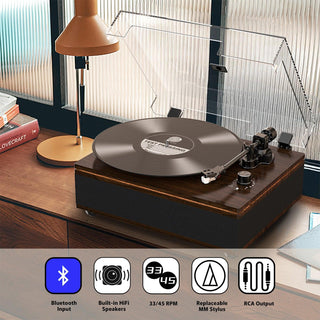 Vintage_Bluetooth_Record_Player_with_Built-in_HiFi_Speakers_Magnetic_Cartridge_R512_9 - Retrolife Official Store