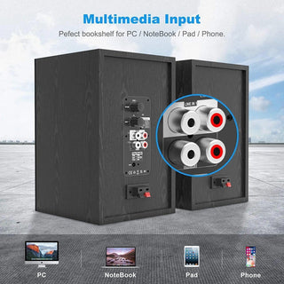 Bluetooth 5.0 Bookshelf Speakers with Bass Adjustable - Retrolife Official Store