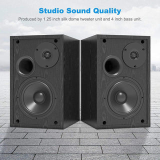 Bluetooth 5.0 Bookshelf Speakers with Bass Adjustable - Retrolife Official Store