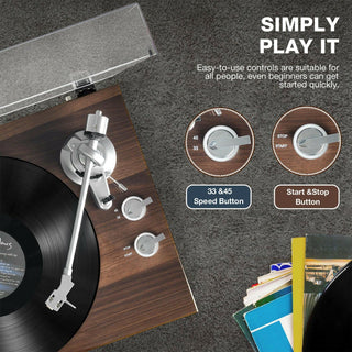High Fidelity Bluetooth Turntable with MM Cartridge HQKZ-006 - Retrolife Official Store