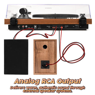 Bluetooth Input Record Player HiFi System with Stereo Speakers & ATN3600L Stylus SY101 - Retrolife Official Store