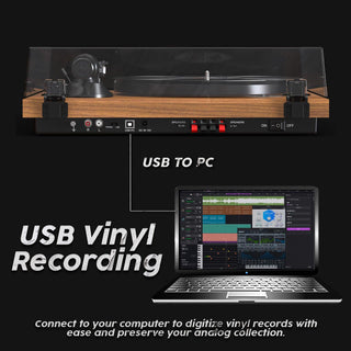 Bluetooth Input Record Player HiFi System with Stereo Speakers & ATN3600L Stylus SY101 - Retrolife Official Store