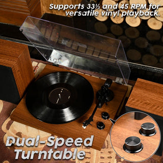 Bluetooth Input Record Player HiFi System with Stereo Speakers & ATN3600L Stylus SY101 - Retrolife Official Store