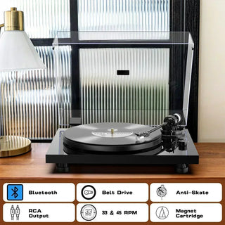 Audiophile Bluetooth Out Turntable with Anti-Skate Control & ATN-3600L Cartridge - Retrolife Official Store