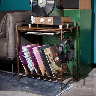 Modern Record Player Stand with Vinyl Storage - Retrolife Official Store