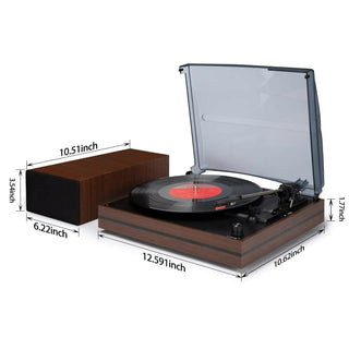 Bluetooth Turntable with 30W External Bookshelf Speakers R612 - Retrolife Official Store