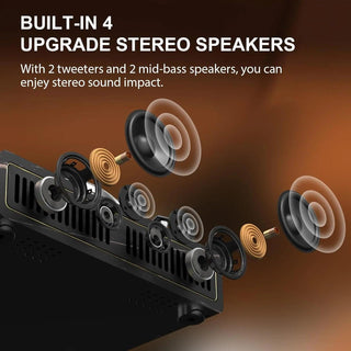 Quality Bluetooth Record Player with Built-in Speakers R517 Black - Retrolife Official Store