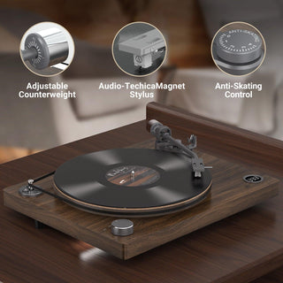 High Fidelity Vinyl Turntable with Acrylic Platter & ATN-3600L Cartridge HQKZ-011 - Retrolife Official Store