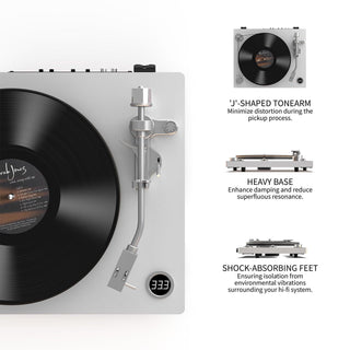High Fidelity Vinyl Turntable with Acrylic Platter & ATN-3600L Cartridge HQKZ-011 - Retrolife Official Store