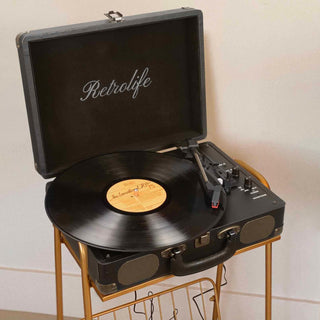 Vintage Suitcase Record Player with Built-in Speakers R609 - Retrolife Official Store
