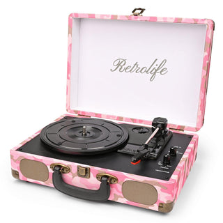 Vintage Suitcase Record Player with Built-in Speakers R609 - Retrolife Official Store