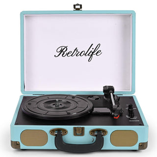 Vintage Suitcase Record Player with Built-in Speakers R609 - Retrolife Official Store