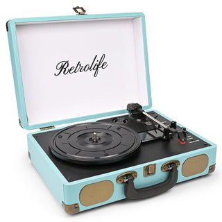 Vintage Suitcase Record Player with Built-in Speakers R609 - Retrolife Official Store