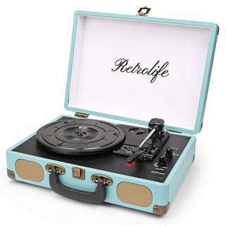 Vintage Suitcase Record Player with Built-in Speakers R609 - Retrolife Official Store