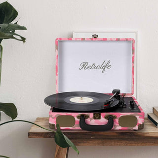 Vintage Suitcase Record Player with Built-in Speakers R609 - Retrolife Official Store