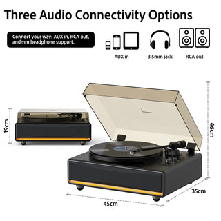 Light Up Record Player with Built-in 40W Speakers & ATN-3600L MM Stylus RT26