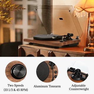 Bluetooth Record Player System with 36W Stereo Speakers & MM Cartridge SY101