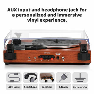 Bluetooth Record Player with Upgraded 40W Speakers & Ruby Stylus R612 PRO - Retrolife Official Store