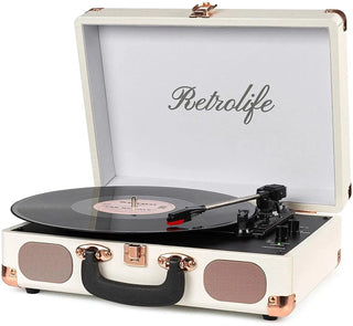 Vintage Suitcase Record Player with Built-in Speakers R609 - Retrolife Official Store