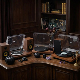 Find Find Your Record Player HiFi System with Bookshelf Speakers for Halloween 2026
