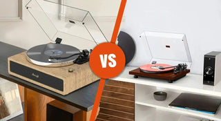 Record player with built-in speakers vs record player with external speakers comparison