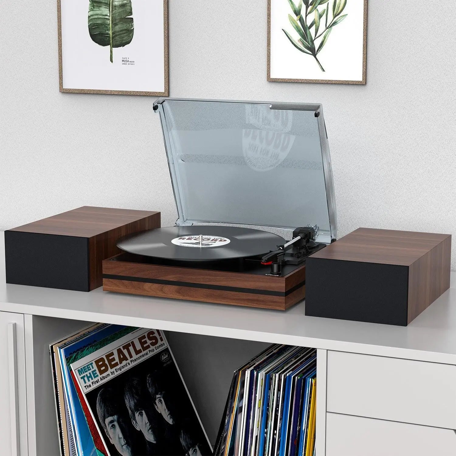 33, 45 & 78 RPM Bluetooth Record Player with Upgraded External