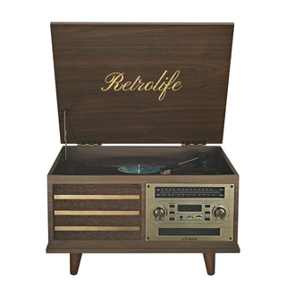 8-in-1 Vinyl Record Player with Built-in Speakers & CD Player RT15 - Retrolife Official Store