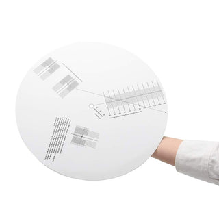 Acrylic turntable cartridge alignment protractor mat with printed calibration grids