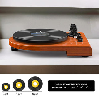 Wooden Bluetooth Input & Output Turntable with Unusual Shape UD009