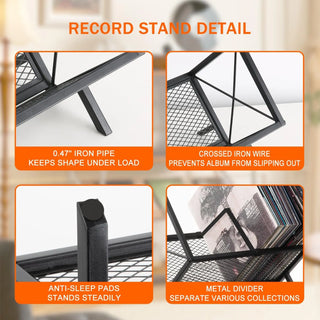 Desktop Vinyl Record Storage Holder Holds 100 LPs  Retrolife Official Store 