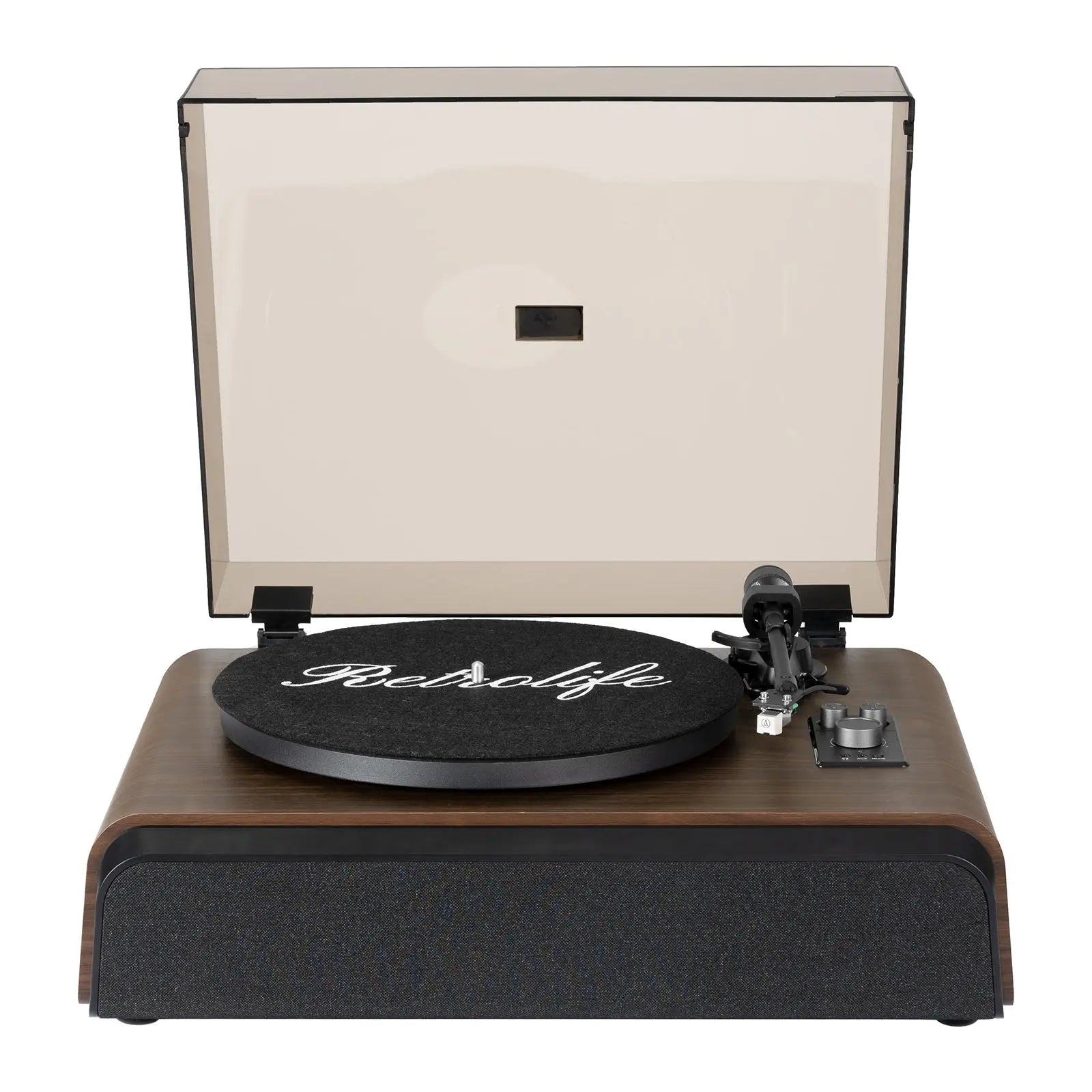 Brown High Performance Record Player with Built-in Stereo Speakers RT522
