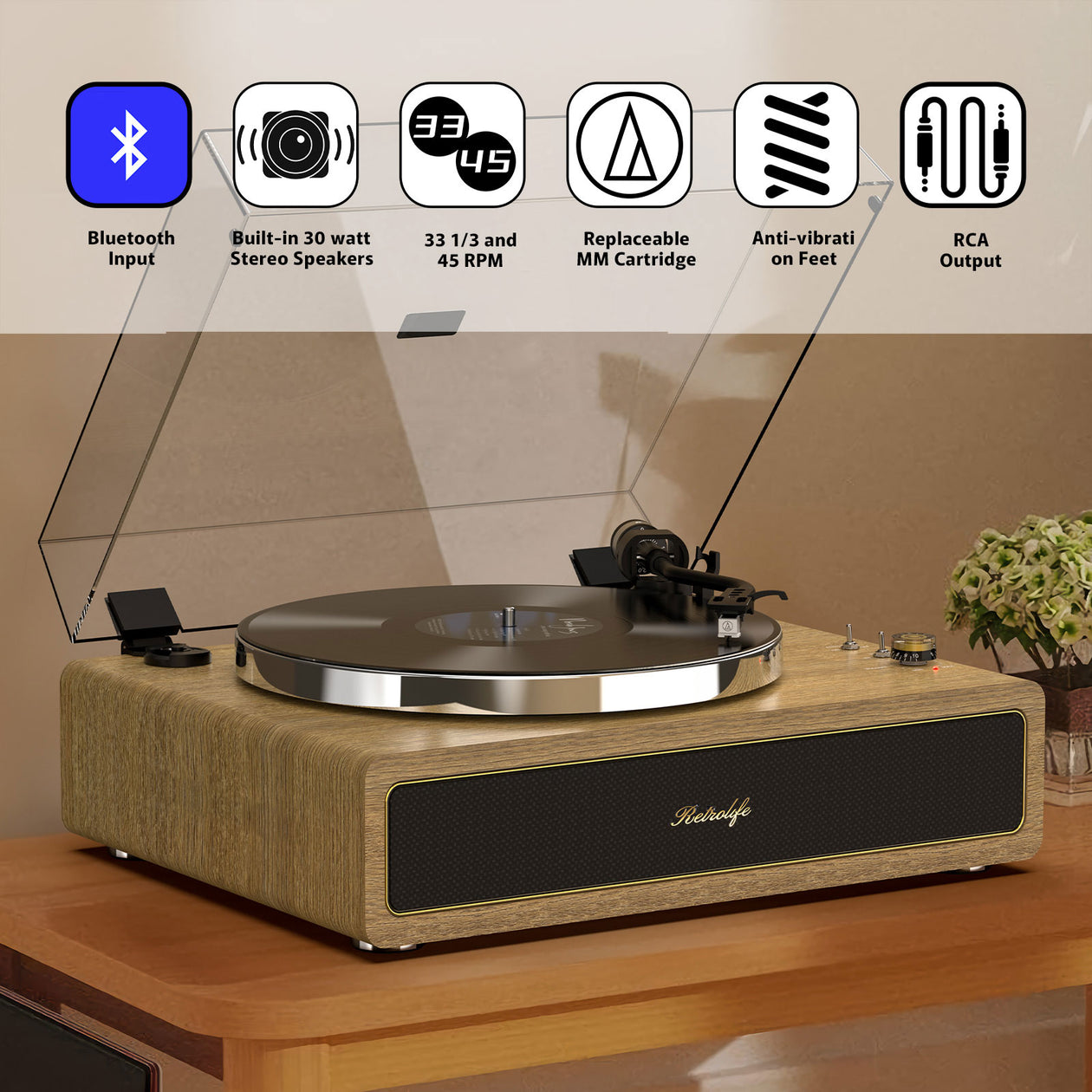 High_Quality_Bluetooth_Record_Player_with_Built-in_Speakers_R517_6 - Retrolife Official Store