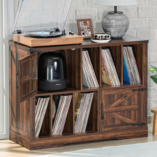 Large Vinyl Record Player Stand with Storage