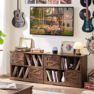 Large Vinyl Record Player Stand with Storage