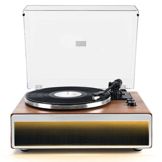 Modern Bluetooth Input Record Player with Built-in 50W Speakers & Moving Magnet Cartridge