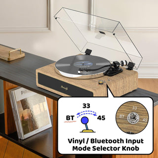 High-Quality Bluetooth Record Player with Built-in HiFi Speakers & ATN-3600L Cartridge R517