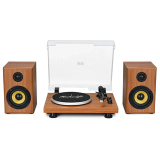 Retrolife UD016 HiFi Record Player with 60W Speakers and Audio-Technica MM Stylus, Ideal Christmas Gift for Vinyl Lovers.