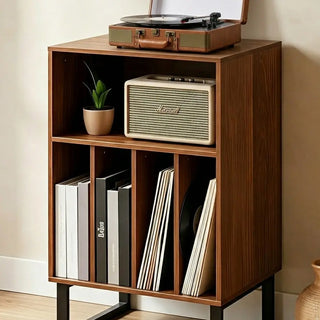 Vinyl Record Player Stand with Storage, Modern Media Console 18.1'' x 31''  Retrolife Official Store 