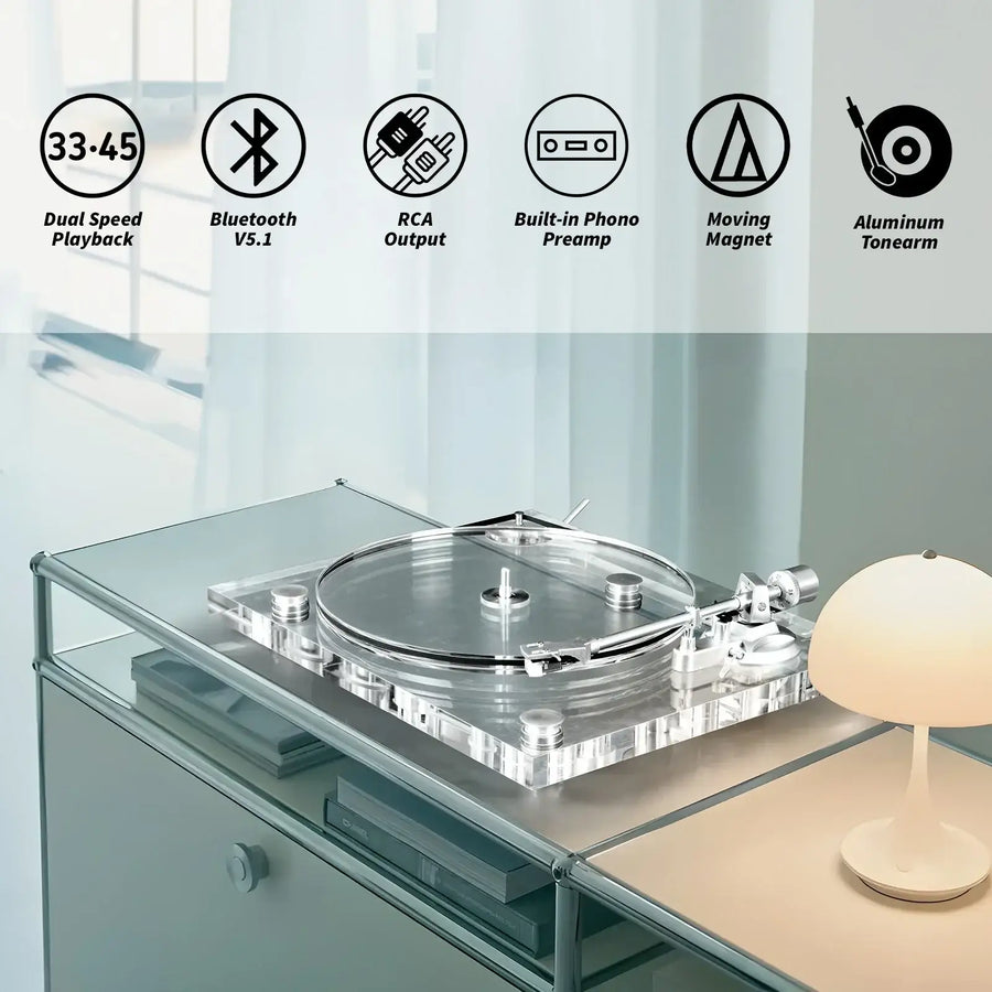Retrolife Belt Drive Turntable Record Players with High Quality Components ...