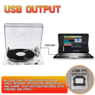 Audiophile Bluetooth Output Turntable with ATN3600L MM Stylus ICE1