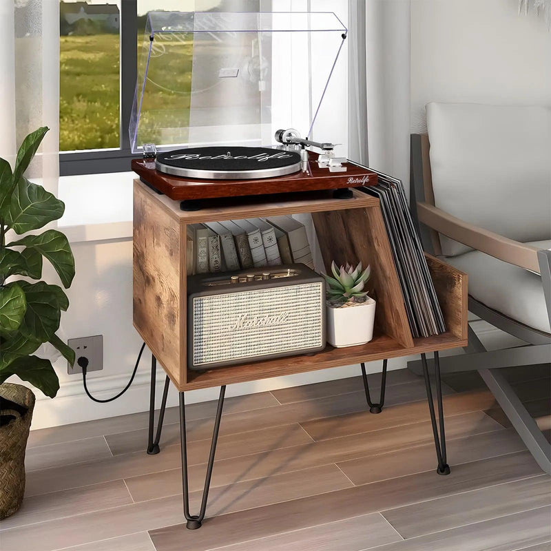 Vintage Wood 26'' Record Player Stand RMD2 - Retrolife Official Store