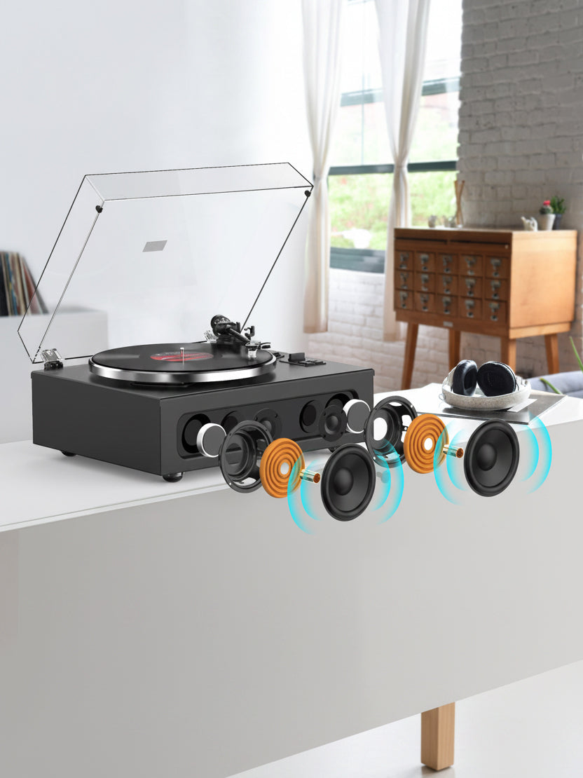 Bluetooth All-in-One Record Player with Built-in Speakers HQ-KZ018