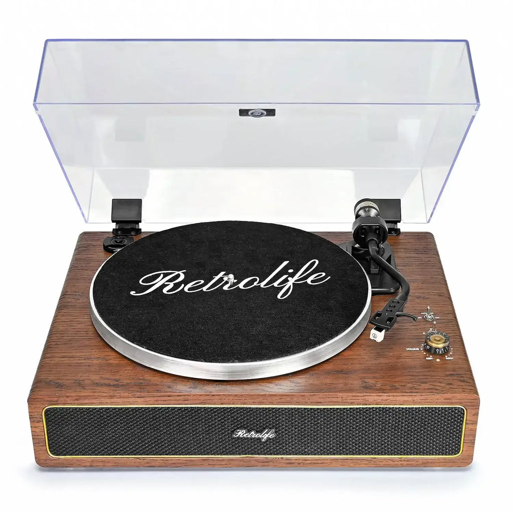 Retrolife Turntable Official Store Retro Style Bluetooth Input Record Player with 40W HiFi Speakers & ATN-3600L Stylus R517