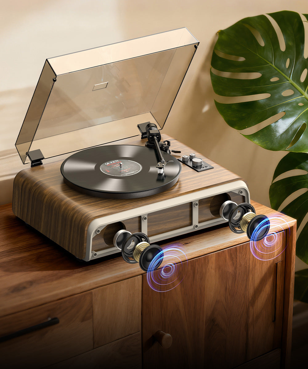 High Performance Record Player with Built-in Stereo Speakers RT522